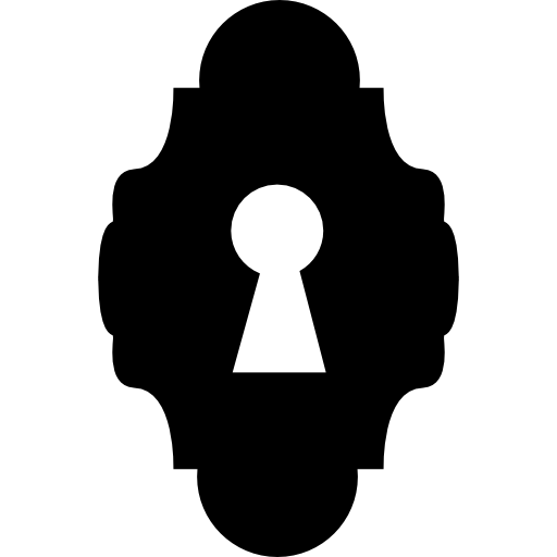 Keyhole in black elegant silhouette free icon