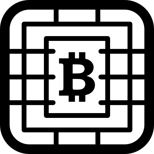 símbolo de bitcoin en el chip de la tarjeta sim icono gratis