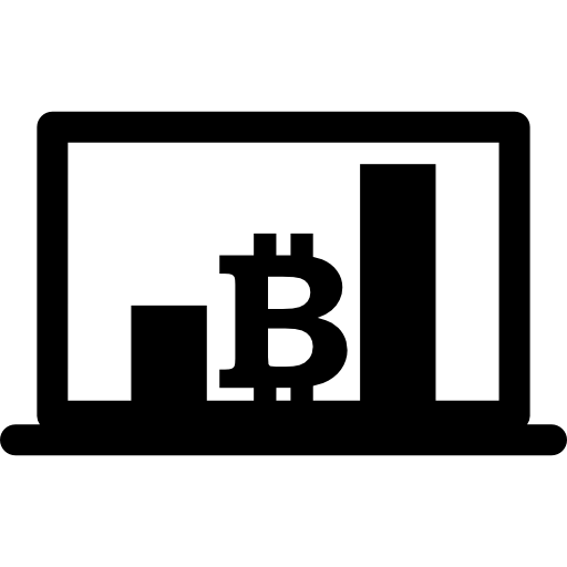 gráfico de barras de bitcoin en la pantalla del portátil icono gratis