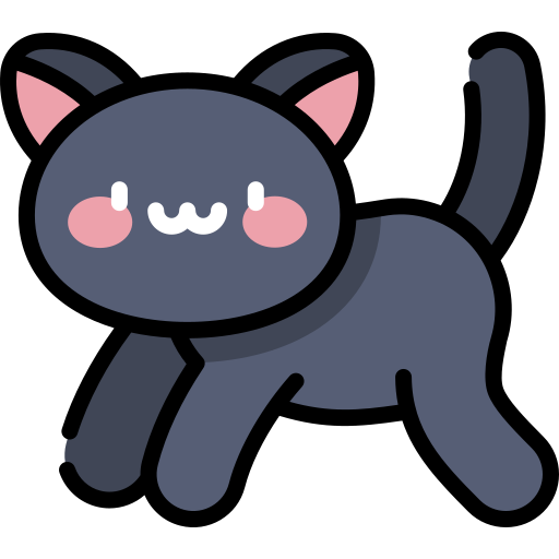 Icon Kawaii, Free Vector Cat Icon, A Lineal Icon Depicting Cartoon