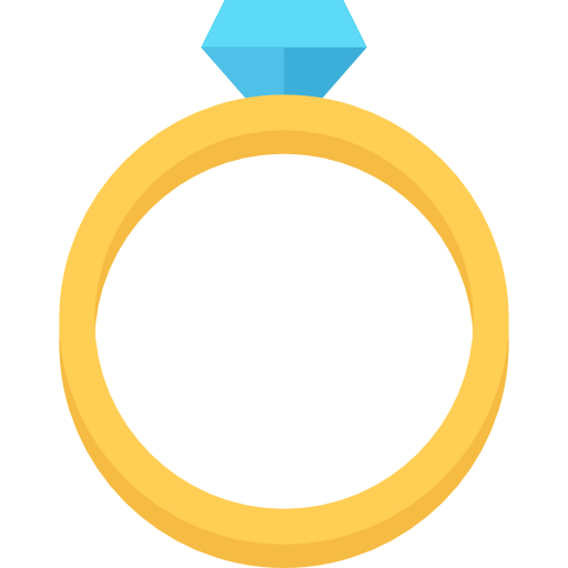 Engagement ring Coloring Flat icon