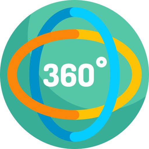 360 grados icono gratis