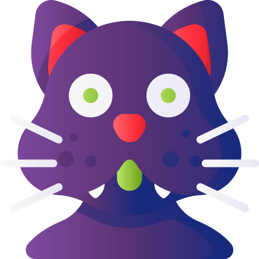 gato negro icono gratis