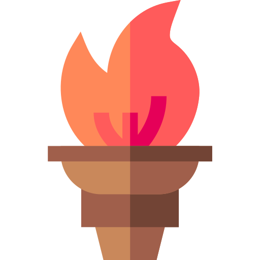 Olympic Flame Basic Straight Flat Icon