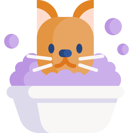 Cat Bath Special Flat Icon