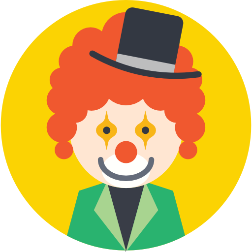 Аватарка цирк. Клоун с тарелками вектор. Clown svg. Юрий Никулин -клоун флэт дизайн. Flat illustration Clown.