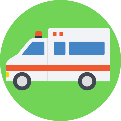 Ambulance Flat Icon Medicine And Healthcare Transport Sign Vector