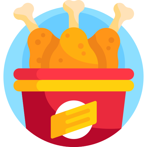 cubo de pollo icono gratis