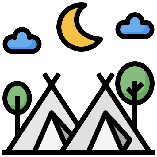 Camping Surang Lineal Color icon