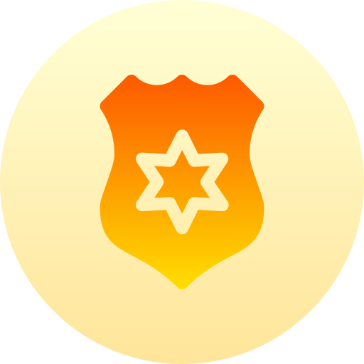 Police Badge Basic Gradient Circular Icon