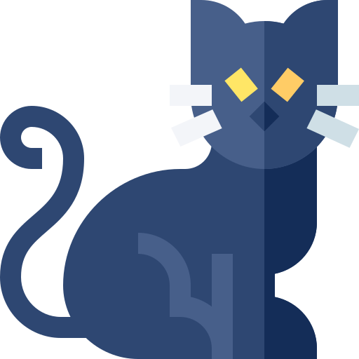 gato negro icono gratis