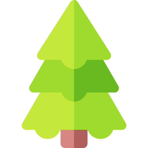 Pine Tree Basic Rounded Flat Icon