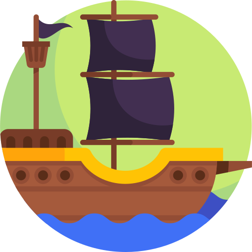 Pirate ship Detailed Flat Circular Flat icon