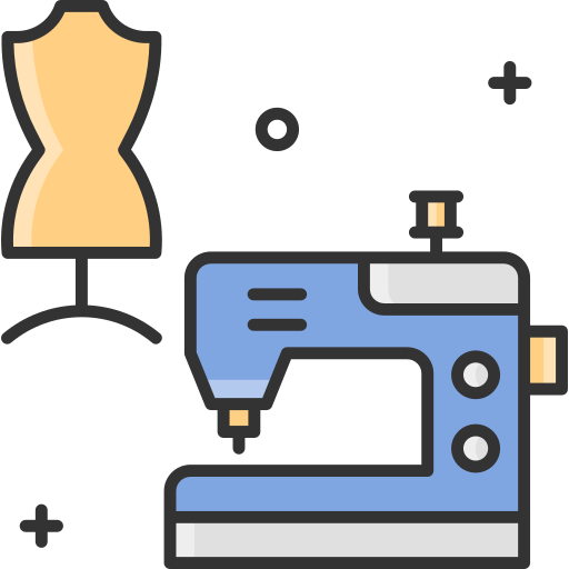 Flat of sew machine icon Royalty Free Vector Image