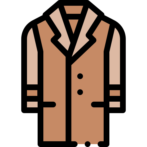 Overcoat Detailed Rounded Lineal color icon