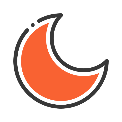 Half moon icon (png symbol) red