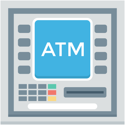 Atm machine Creative Stall Premium Flat icon