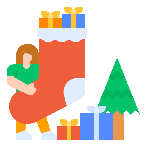 calcetín de navidad icono gratis