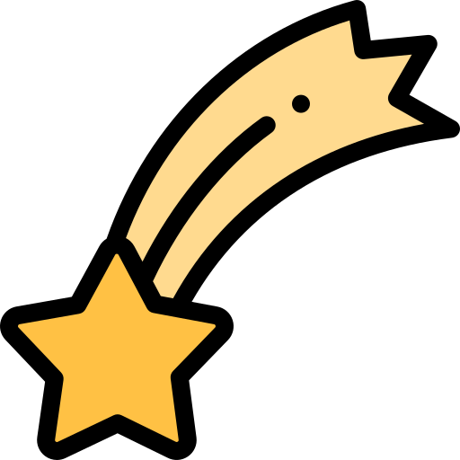 Shooting star Detailed Rounded Lineal color icon