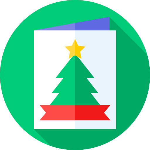 Christmas Card Flat Circular Flat Icon