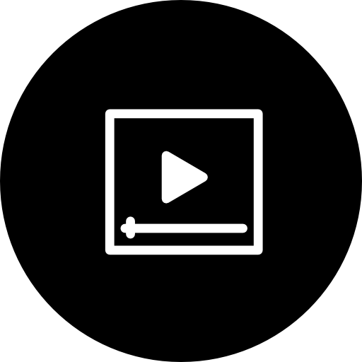 Video player outline interface symbol inside a circle - Free interface ...