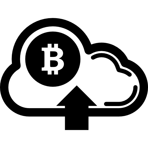 bitcoin en la nube con el símbolo de la flecha hacia arriba icono gratis