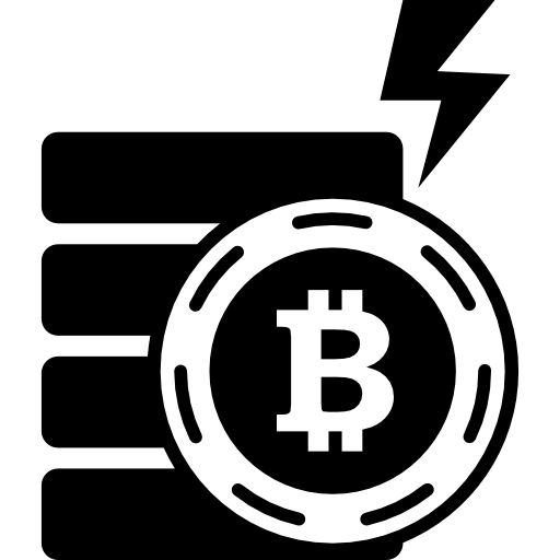 símbolo eléctrico de bitcoin con forma de perno icono gratis