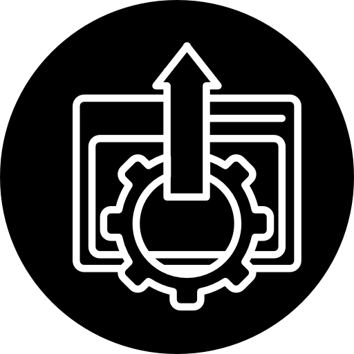 configuración del navegador símbolo de contorno delgado en un círculo icono gratis