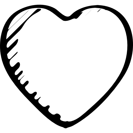 Love or like heart sketched outlined symbol  free icon
