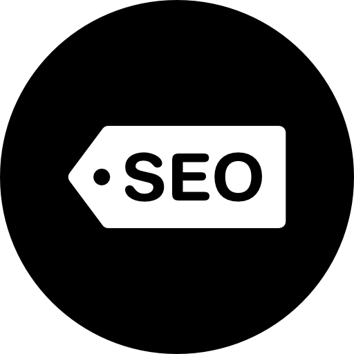 etiqueta de etiqueta seo dentro de un círculo icono gratis