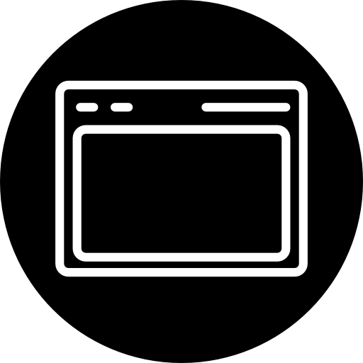abrir navegador en blanco dentro de un círculo icono gratis