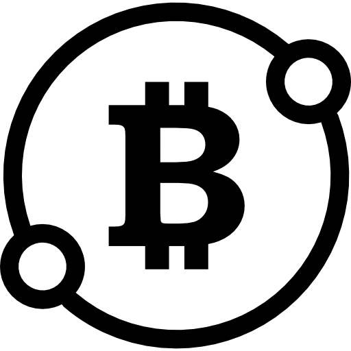 signo de bitcoin en un círculo con dos puntos símbolo de conexión icono gratis