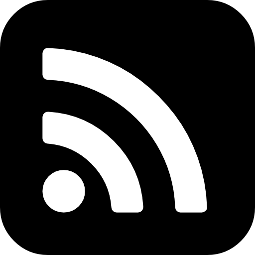 símbolo de feeds rss en un cuadrado redondeado icono gratis