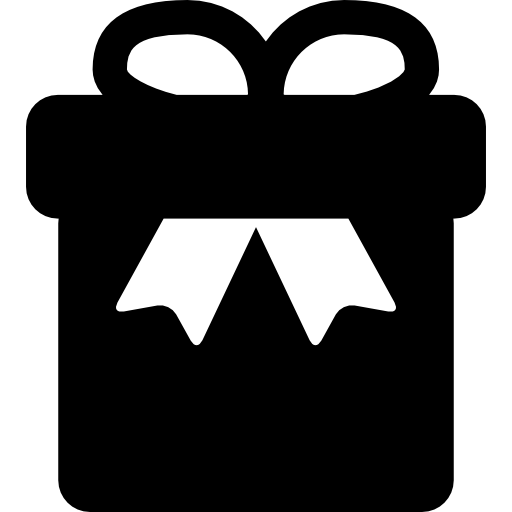 Giftbox black variant with a ribbon on top Free Icon