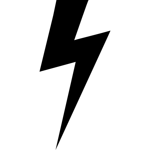 Lightning bolt black shape - Free shapes icons