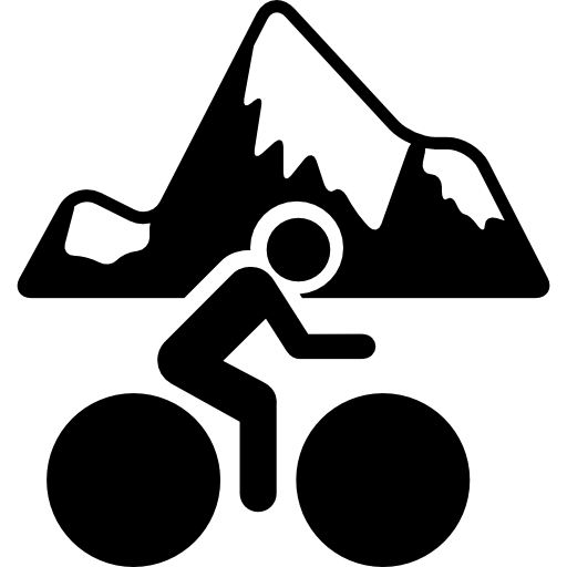 Mountain cycling free icon