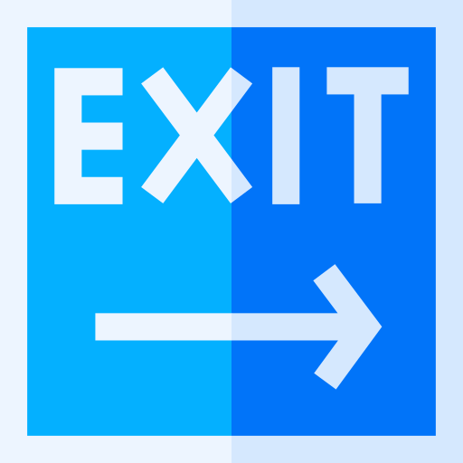 Exit Basic Straight Flat icon