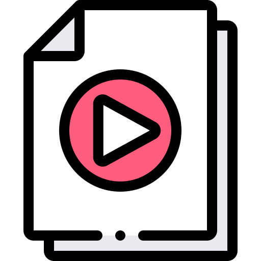 Video file Detailed Rounded Lineal color icon