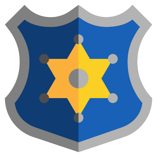 Значок полиции. Полицейский офицер знак. символ Cop - векторизованный клипарт