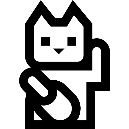 gato chino de la suerte icono gratis