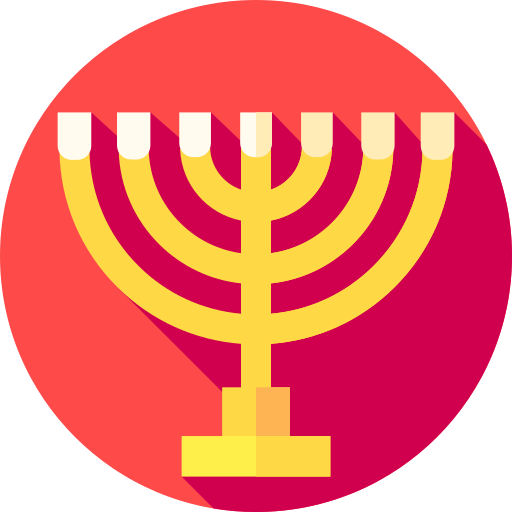 Icono De Menorah Flat Circular Flat 8664