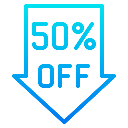 50 pourcent Icône gratuit