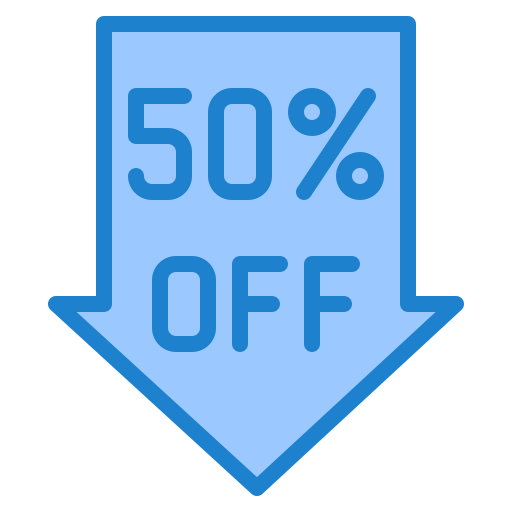 50 pourcent Icône gratuit