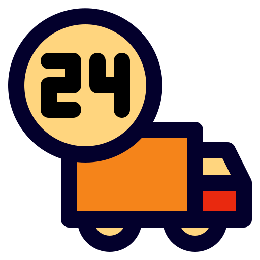 24 hours delivery - Free transportation icons