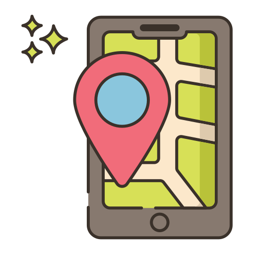 teléfono gps icono gratis