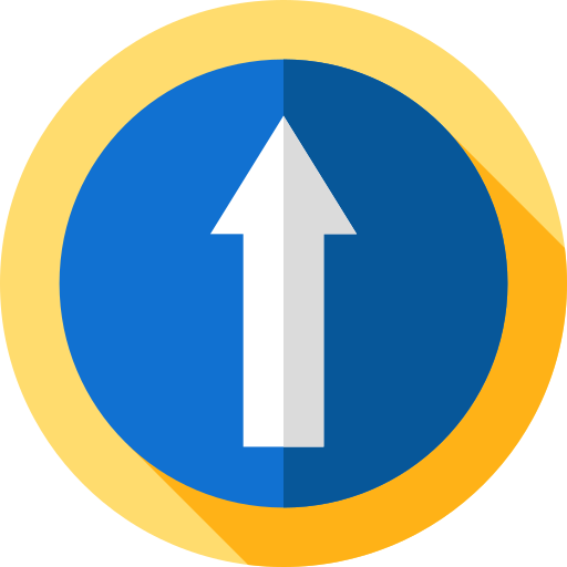 Ahead only Flat Circular Flat icon