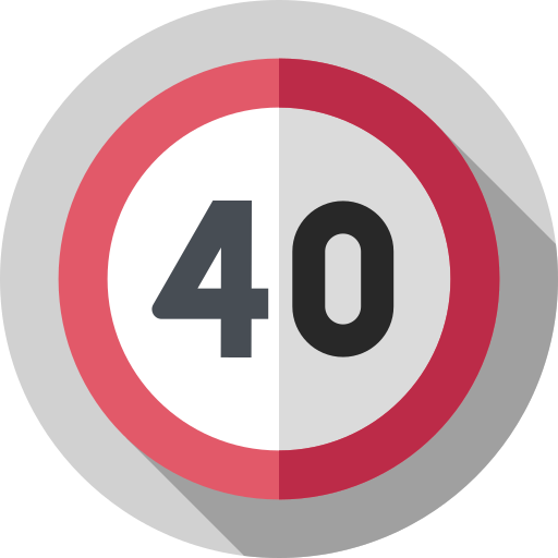 Speed Limit Flat Circular Flat Icon