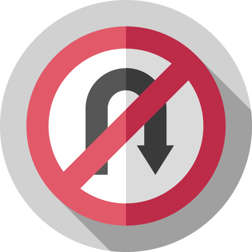 No turn Flat Circular Flat icon