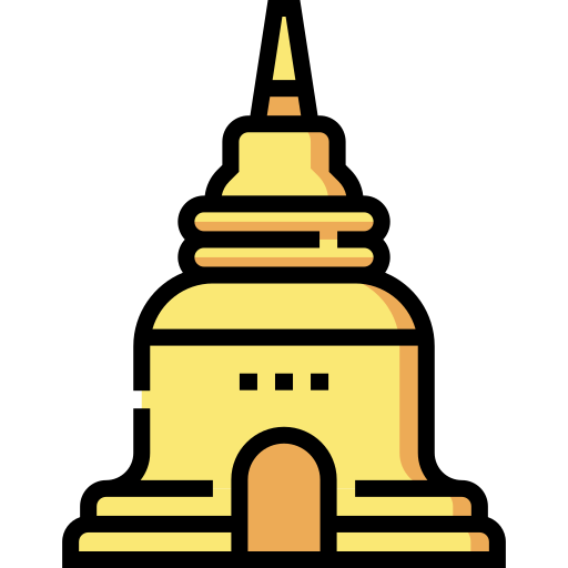 Pagoda Detailed Straight Lineal color icon