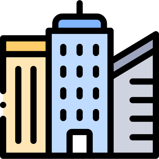 Skyscrapper Detailed Rounded Lineal color icon